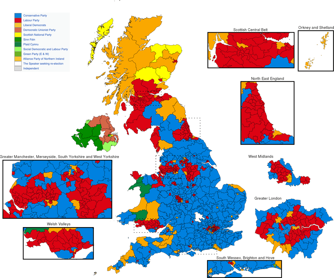 Uk Election Map The First Post War Coalition Politicalbets Co Uk